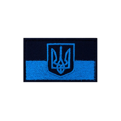 Флаг ГСЧС синий с трезубцем SHE-188 фото