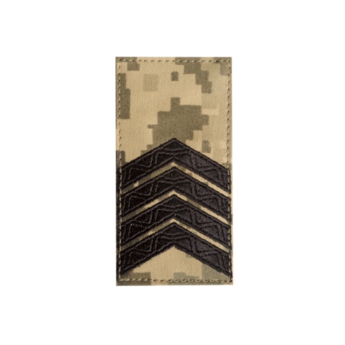 Погон старший сержант ЗСУ, пиксель - черный SHE-85 фото