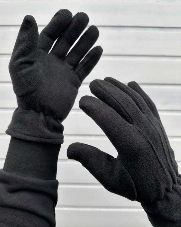 Перчатки флисовые, черные AKS-10 фото