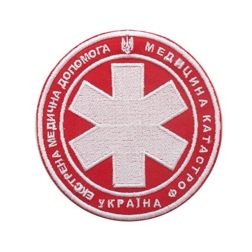 Шеврон Екстрена медична допомога, червона SHE-15 фото