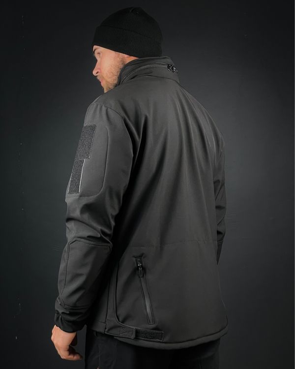 Куртка тактична Cooperr Soft Shell III Police з прихованим капюшоном, чорна KUR-13.1.XS фото