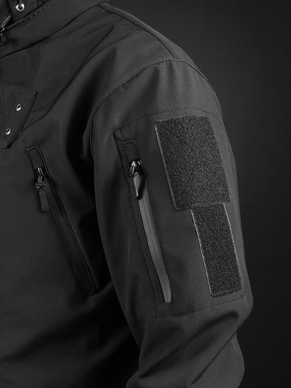 Куртка тактична Cooperr Soft Shell III Police з прихованим капюшоном, чорна KUR-13.1.XS фото
